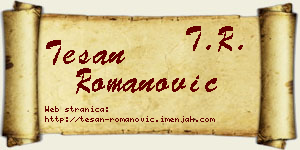 Tešan Romanović vizit kartica
